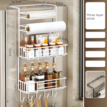 Kitchen Refrigerator Side Shelf Spice Storage Rack Space Saving Kitchen Fridge Shelf Rack Refrigerator Kitchen Organizer Shelf