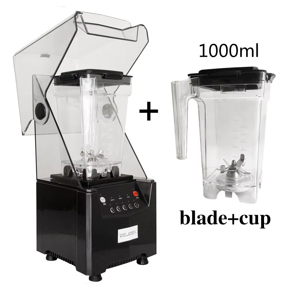 Food Blender Commercial Blender 1500W Sound Insulation Food Processor Smoothie Maker Mute Juicing Machine Food Mixer