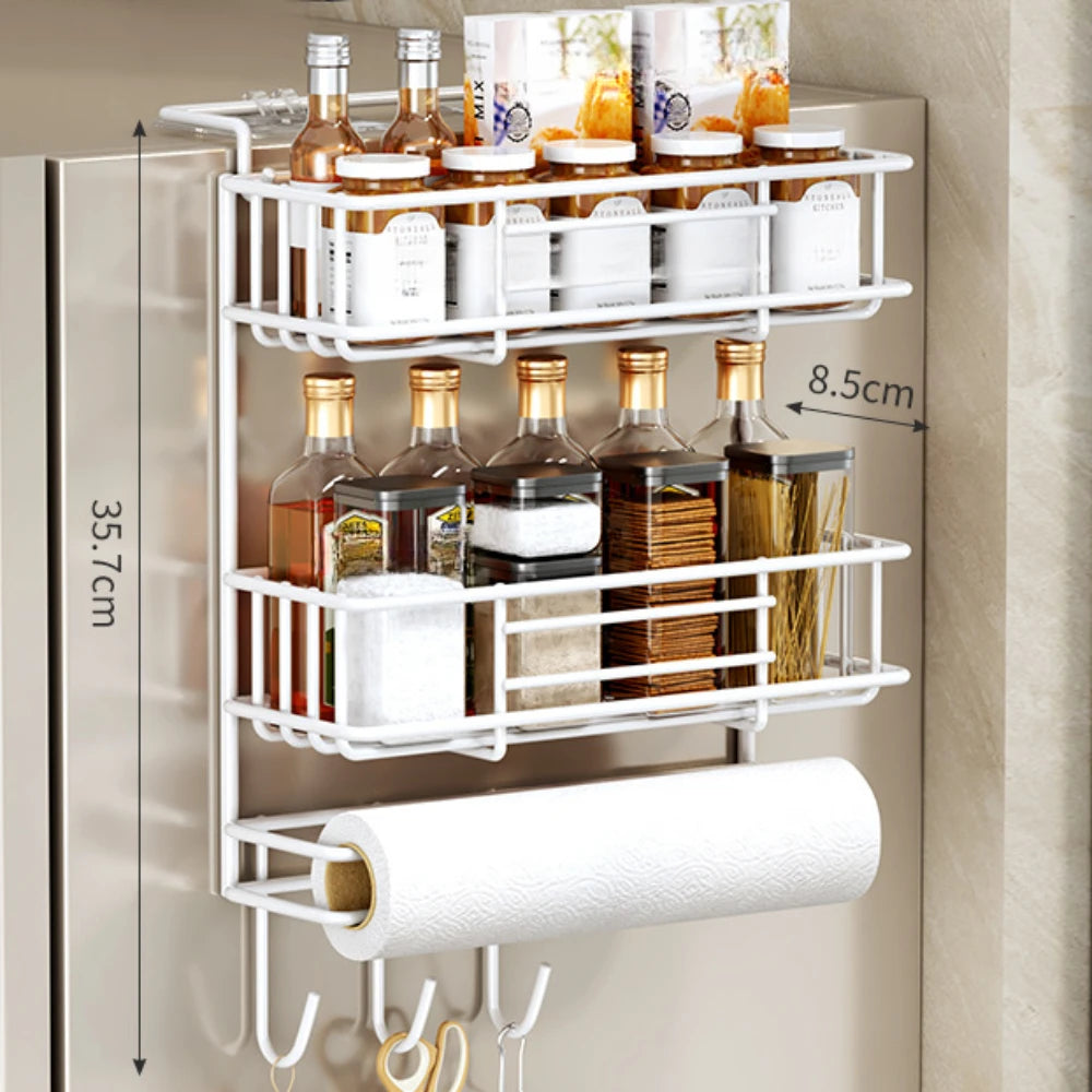 Kitchen Refrigerator Side Shelf Spice Storage Rack Space Saving Kitchen Fridge Shelf Rack Refrigerator Kitchen Organizer Shelf