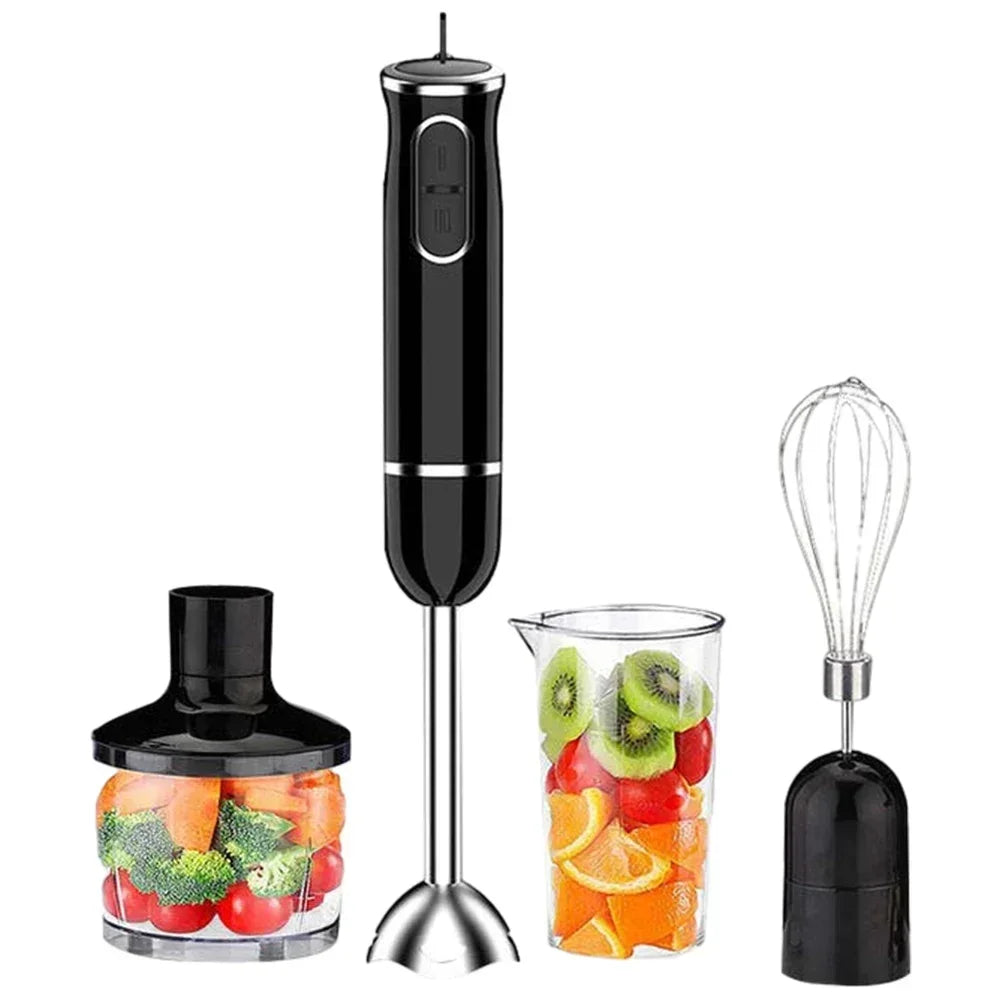 4 in 1 Electric Stick Hand Blender 500W Food Processor 2 Mix Speed Egg Whisk Mixer Juicer Meat Grinder Handheld Stick Mixer Set