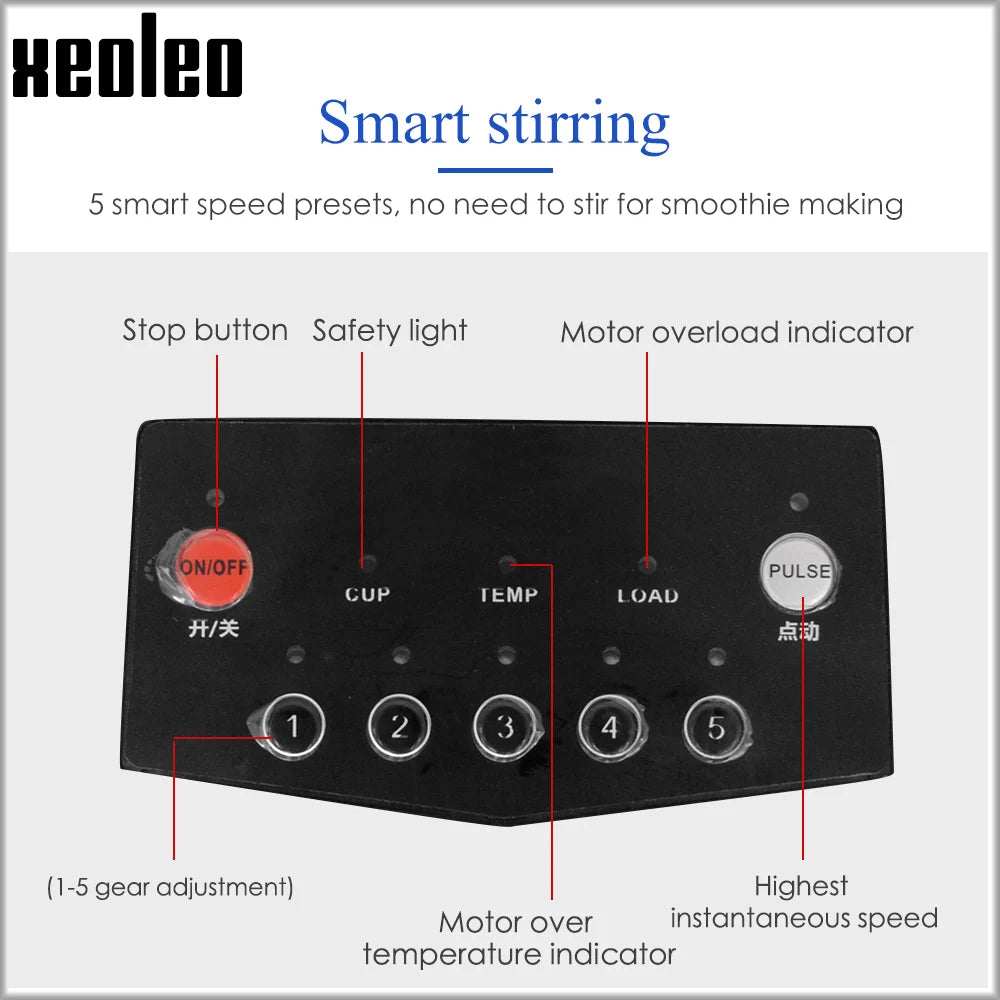 Food Blender Commercial Blender 1500W Sound Insulation Food Processor Smoothie Maker Mute Juicing Machine Food Mixer
