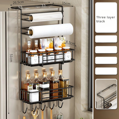 Kitchen Refrigerator Side Shelf Spice Storage Rack Space Saving Kitchen Fridge Shelf Rack Refrigerator Kitchen Organizer Shelf