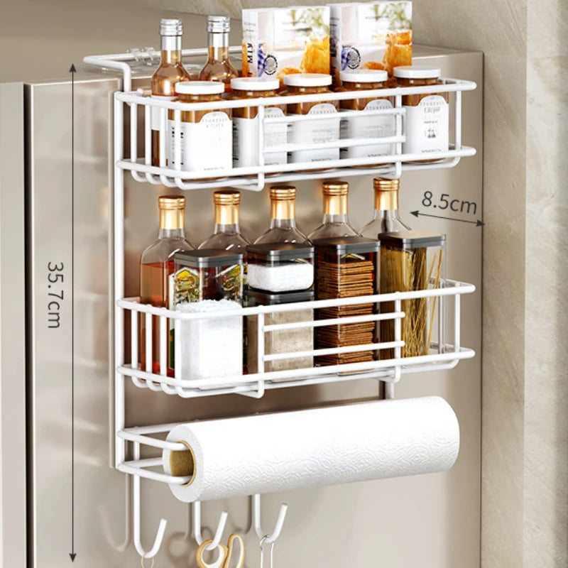 Kitchen Refrigerator Side Shelf Spice Storage Rack Space Saving Kitchen Fridge Shelf Rack Refrigerator Kitchen Organizer Shelf
